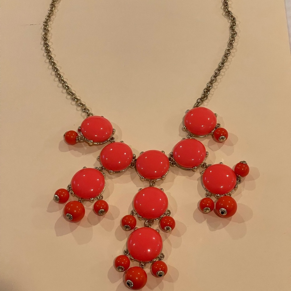 Jcrew Women’s Orange Bubble Statement Necklace - image 4